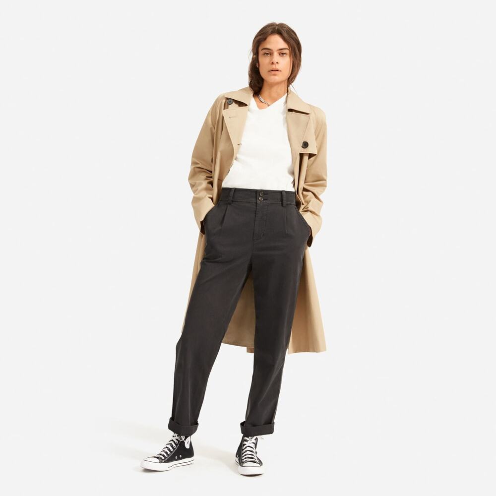 Everlane The Pleated Chino Black Base - Size 8